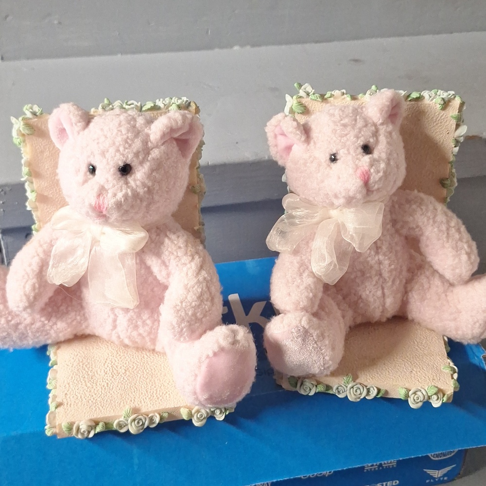 Plush Pink Teddy Bear Bookends - Picture 5 of 5